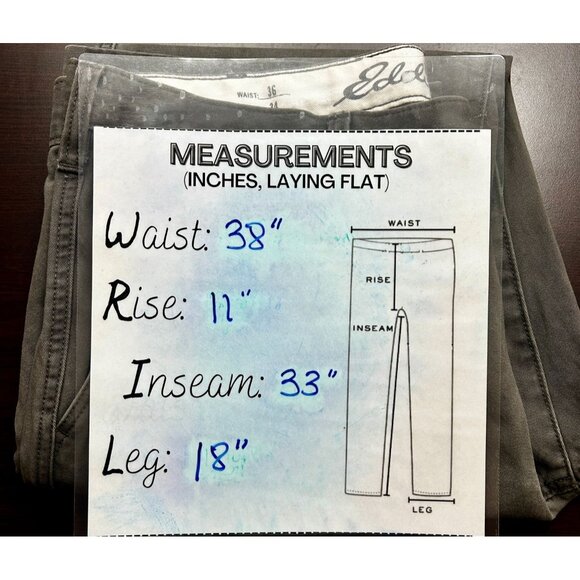 Eddie Bauer Pants Mens 38x33 Legend Wash Classic Fit Chino Gray Specially Dyed - Picture 5 of 12